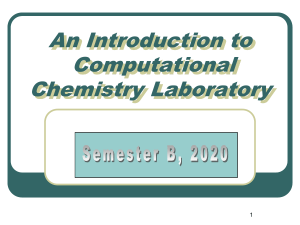 Computational Chemistry Lab Intro