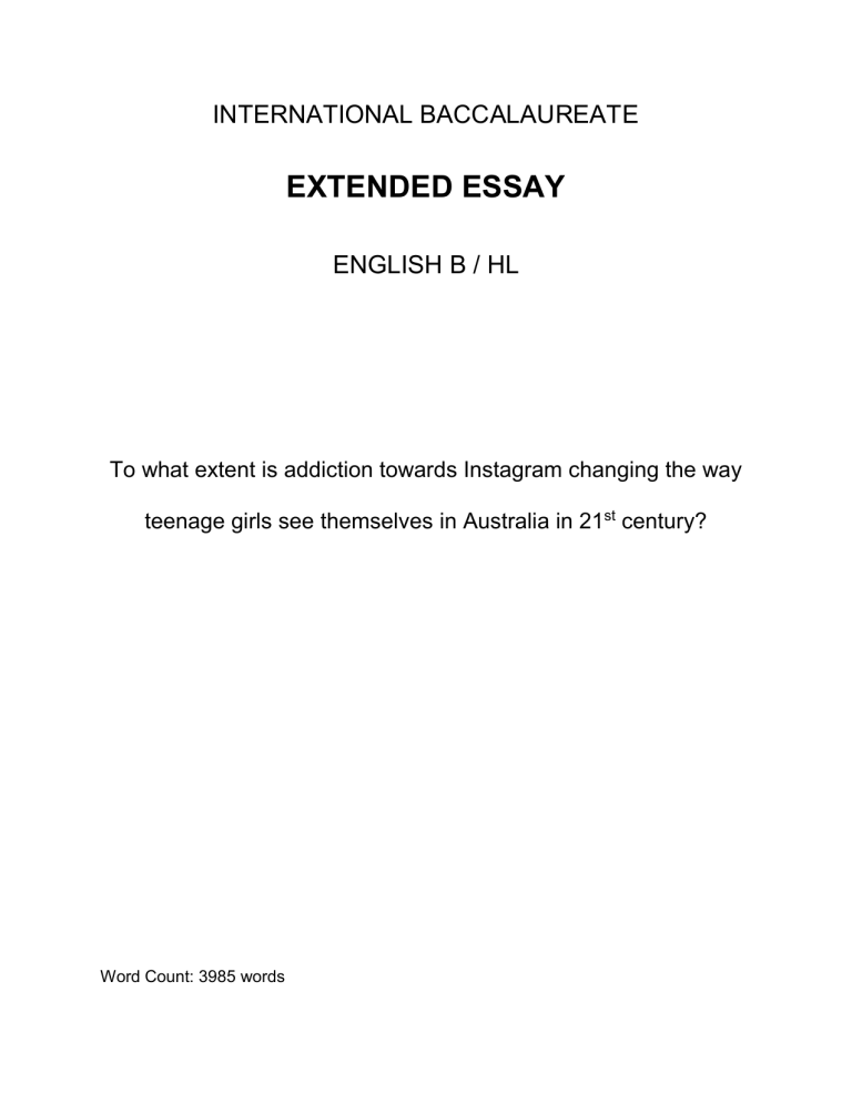 extended essay english b category