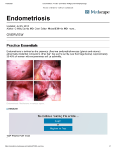 Endometriosis  Practice Essentials, Background, Pathophysiology