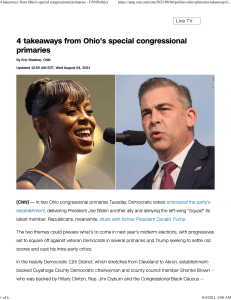 4 takeaways from Ohio's special congressional primaries