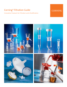 Guide de selection Filtration Corning