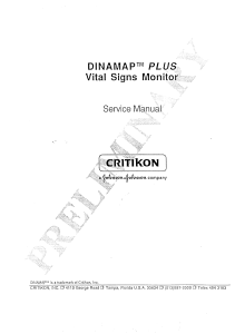Critikon Dinamap Plus Vital Signs Monitor - Service manual