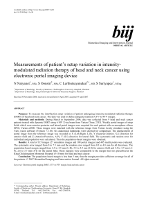 Measurements of patient’s setup variation in intensitymodulated radiation therapy of head and neck cancer using electronic portal imaging device