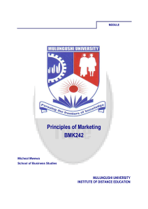BMK242 Principles of Marketing Module