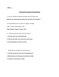 Living Environment Final Review Key