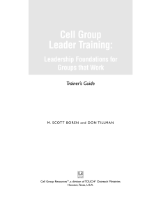Cell Group Leader Trainer's Guide - Touch USA Outline