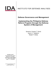 Implementing the Philippine Defense Reform through the DSOM