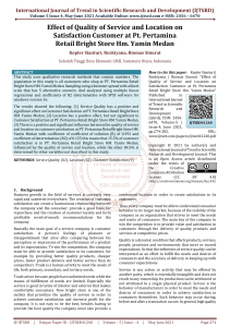 Service Quality & Location Impact on Customer Satisfaction