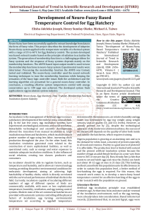 Development of Neuro Fuzzy Based Temperature Control for Egg Hatchery