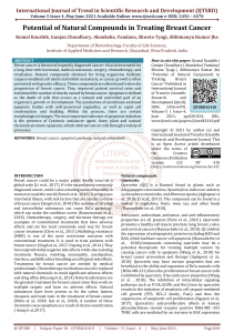 Potential of Natural Compounds in Treating Breast Cancer