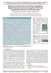 Behavior of Compressive and Flexure Strength in High Performance Concrete using Steel Fiber and Polyethylene Fiber for Concrete Structure