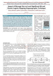 Impact of Message Size on Least Significant Bit and Chaotic Logistic Mapping Steganographic Technique