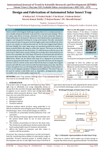 Design and Fabrication of Automated Solar Insect Trap