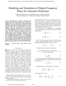 Modeling and simulation of digital frequency relay for generator protection