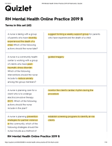 RN Mental Health Online Practice 2019 B Flashcards   Quizlet B