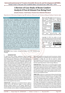 A Review of Case Study of Room Comfort Analysis if Fan and Exhaust Fan Being Used