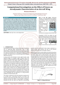 Computational Investigation on the Effect of Fences on Aerodynamic Characteristics of an Aircraft Wing