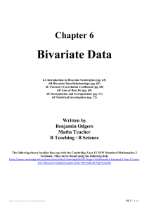 Bivariate Data Notes - Chapter 6 (Benjamin Odgers)