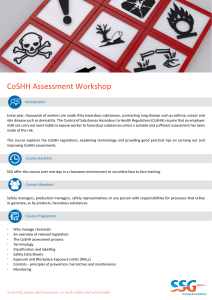 CoSHH Assessment Workshop