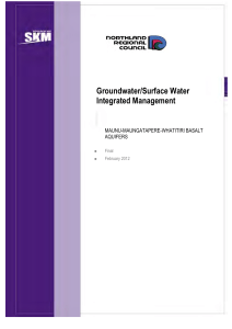 groundwater surface water integrated management Maunumaungatapere whatitiri basalt aquifers