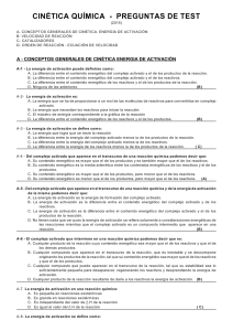 CINÉTICA QUÍMICA - PREGUNTAS DE TEST (2015) - PDF Free Download