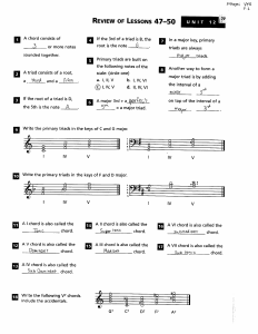 Music Theory Worksheet: Chords, Triads, and Keys