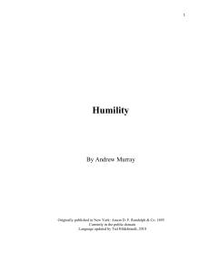 Humility by Adnrew Murray