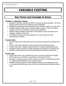 Variable Costing CR