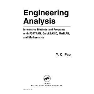 Engineering Analysis, Interactive Methods and Programs With FORTRAN QuickBASIC MATLAB and Mathematica 0