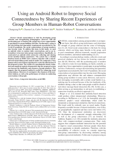 USING AN ANDROID ROBOT TO IMPROVE SOCIAL CONNECTEDNESS BY SHARING RECENT EXPERIENCES OF GROUP MEMBERS IN HUMANROBOT CONVERSATIONS