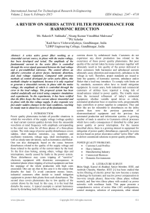 Series Active Filter Performance for Harmonic Reduction