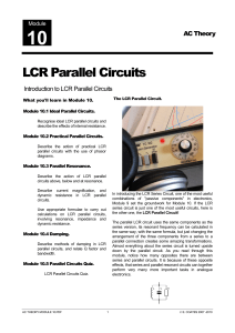 LCR Parallel Circuits: AC Theory Module 10
