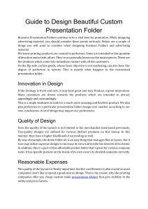Guide to Design Beautiful Custom Presentation Folder