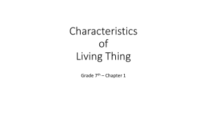 Characteristics of Living Things Notes