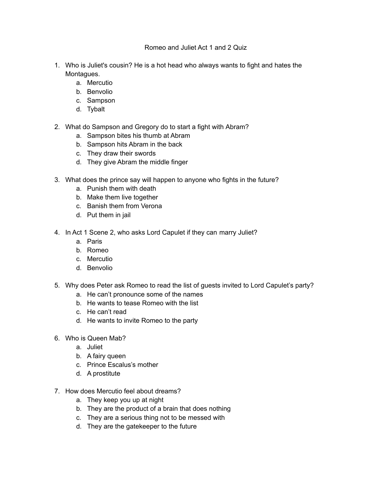 romeo and juliet act 1 questions