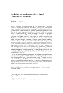 Borderline Personality Disorder: Clinical Guidelines for Treatment