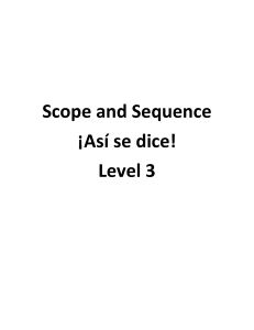 Scope and Sequence LV 3
