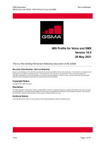 Official Document IR.92 - IMS Profile for Voice and SMS