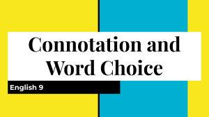 Connotation and Word Choice Activity