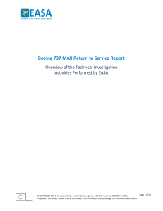 B737 Max Return to Service Report