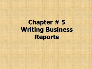 Lecture #5 Business Reports