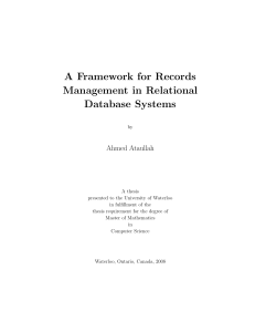 A Framework for Records Management in Relational D