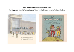 Happpiness Box Vocabulary and Comprehension Unit