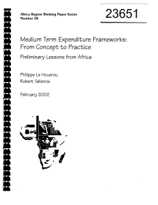 Medium Term Expenditure Frameworks: From Concept to F ractice Preliminary Lessons  to from Africa