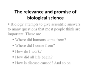 2The relevance and promise of biological science