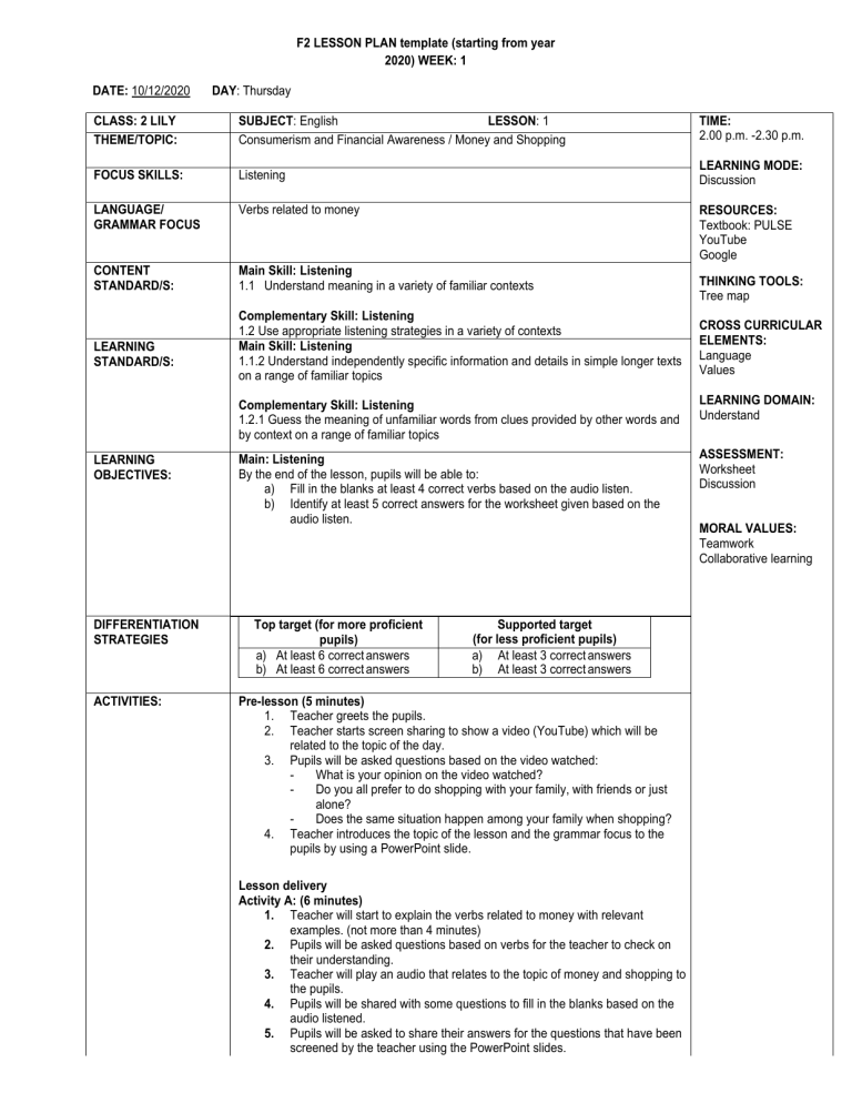 DEEBHA-LESSON PLAN