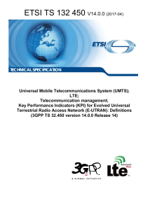 ETSI TS 132 450 Key Performance Indicators for E-UTRAN