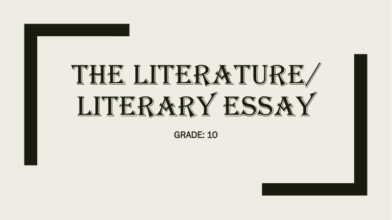 popular literature essay