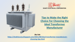 Tips to Make Right Choice For Choosing Ideal Transformer Manufacturer