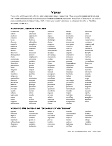 List of Words for Literary Analysis